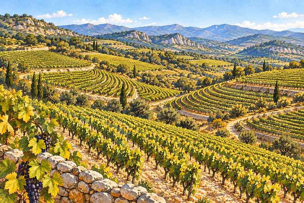 Les paysages lignes vignoble